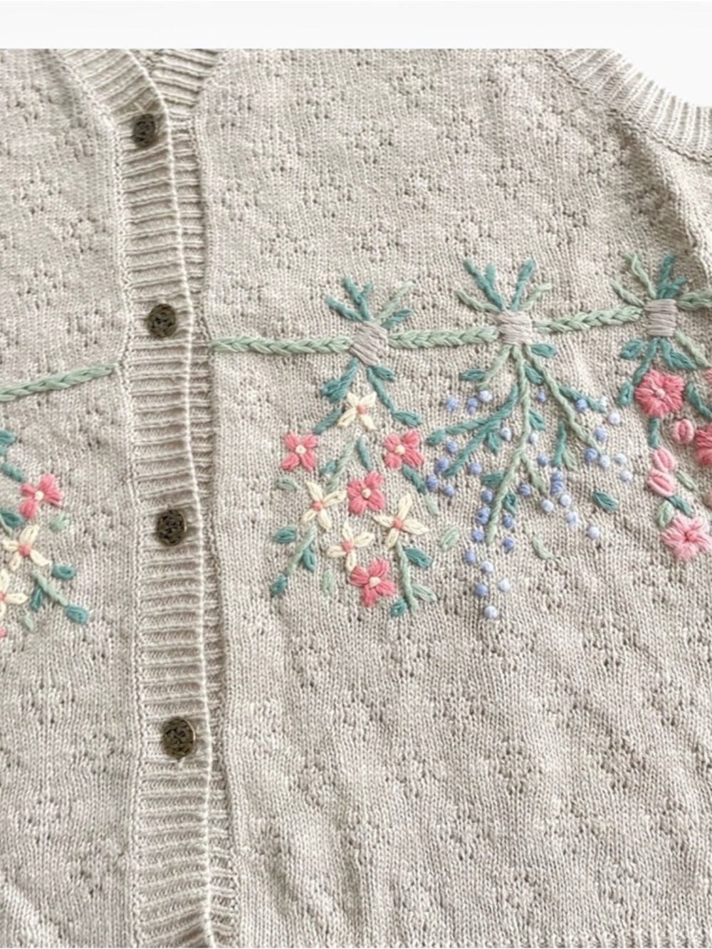 Vintage 2pc Northern Reflections Tan Embroidered Sweater Vest Long Sleeve Shirt - Picture 10 of 13